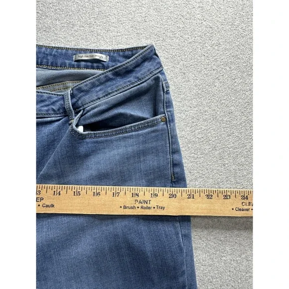 Wrangler Jeans Womens 18 Long Blue High Rise True Straight Stretch Denim Zip Fly